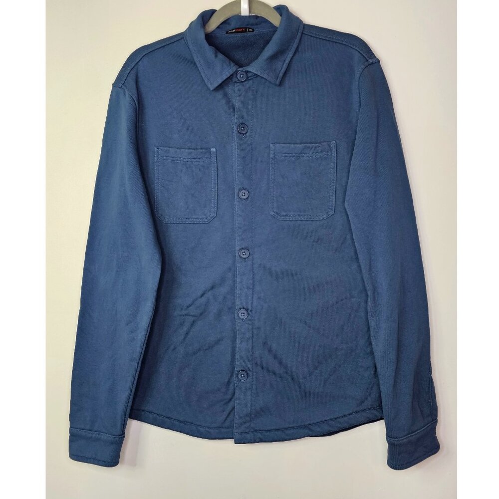 Postmarc French Terry Thick Sweatshirt-like Shirt Shacket Overshirt Jacket Aegan